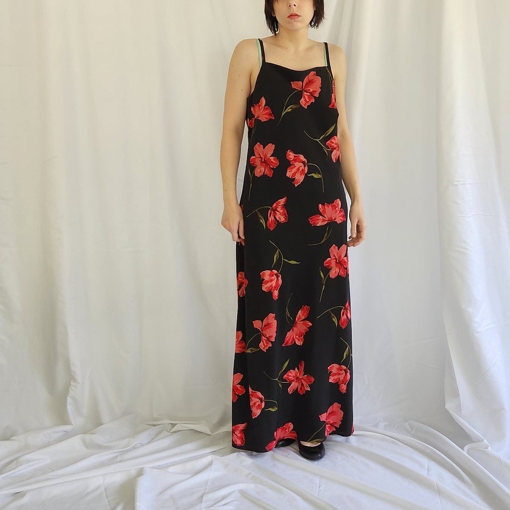 Y2K‎ Black Floral Maxi Dress